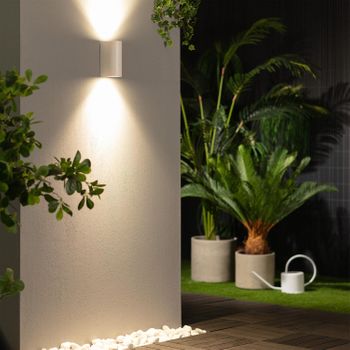 Aplique De Pared Exterior Iluminación Doble Cara Gala Blanco Blanco