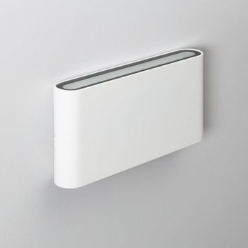 Aplique De Pared Exterior Led 12w Iluminación Doble Cara Rectangular Blanco Einar Blanco Cálido 2700k