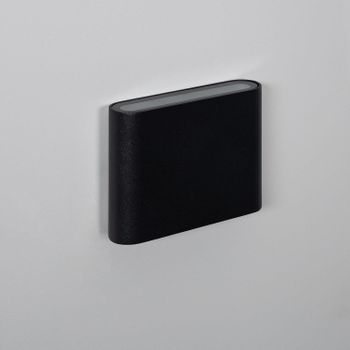 Aplique De Pared Exterior Led 6w Iluminación Doble Cara Cuadrado Negro Zeus Blanco Cálido 2700k