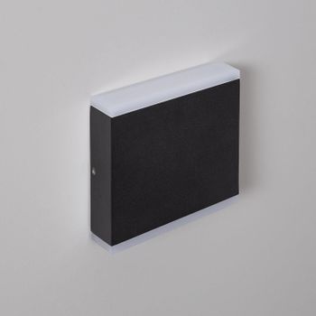 Aplique De Pared Exterior Led 6w Iluminación Doble Cara Cuadrado Negro Orus Blanco Cálido 2700k