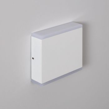 Aplique De Pared Exterior Led 6w Iluminación Doble Cara Cuadrado Blanco Orus Blanco Neutro 4000k