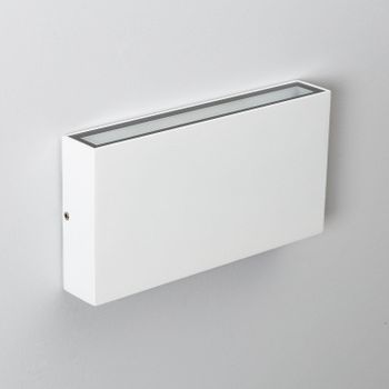 Aplique De Pared Exterior Led 10w Iluminación Doble Cara Rectangular Blanco Kaira Blanco Cálido 2700k