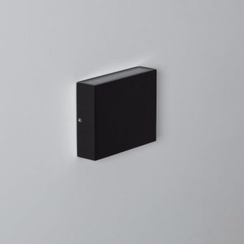 Aplique De Pared Exterior Led 6w Iluminación Doble Cara Cuadrado Negro Kaysa  2700k Negro