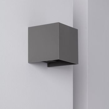 Aplique De Pared Exterior Led 6w Iluminación Doble Cara New Eros Gris Blanco Neutro