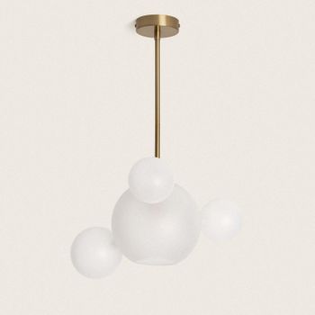 Lámpara vintage de techo colgante con 17 bolas de cristal - Ludmila