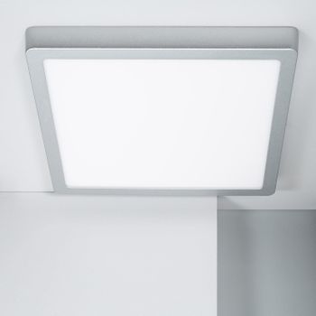 Plafón Led 24w Cuadrado Aluminio 280x280 Mm Slim Cct Seleccionable Galán Switchdimm  3000k - 6000k Plata