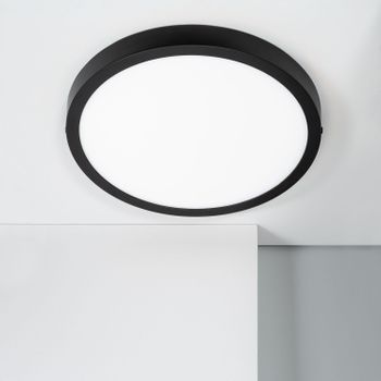 Plafón Led 24w Circular Aluminio Ø280 Mm Slim Cct Seleccionable Galán Switchdimm Cct  Negro