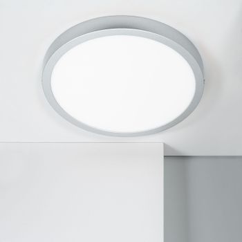 Plafón Led 24w Circular Aluminio Ø280 Mm Slim Cct Seleccionable Galán Switchdimm Cct  Plata