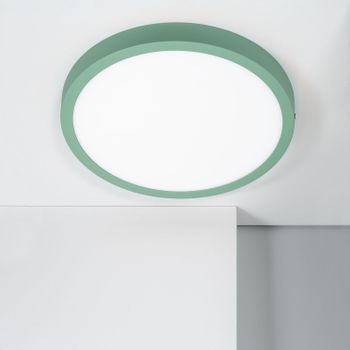 Plafón Led 24w Circular Aluminio Ø280 Mm Slim Cct Seleccionable Galán Switchdimm  Verde