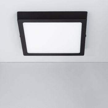 Plafón Led 18w Cuadrado Aluminio 210x210 Mm Slim Cct Seleccionable Galán Switchdimm Cct  Negro