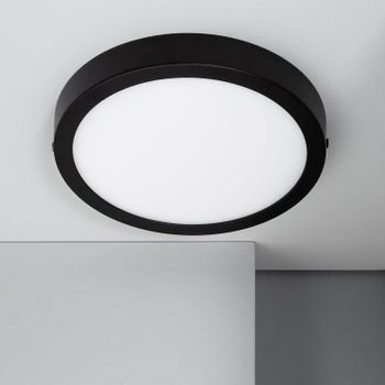 Plafón Led 18w Circular Aluminio Ø210 Mm Slim Cct Seleccionable Galán Switchdimm Cct  Negro