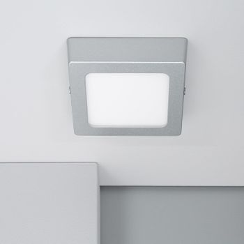 Plafón Led 6w Cuadrado Aluminio 105x105 Mm Slim Cct Seleccionable Galán Switchdimm Gris