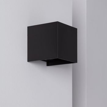 Aplique De Pared Exterior Led 6w Iluminación Doble Cara New Eros Negro Blanco Cálido