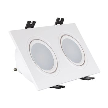 Foco Downlight Cuadrado Basculante Gu10 6w Corte 75x150 Mm Pc Blanco Mate Blanco Cálido No Flicker 3000k