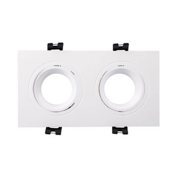 Foco Downlight Cuadrado Basculante Gu10 6w Corte 75x150 Mm Pc 3000k Blanco Brillo