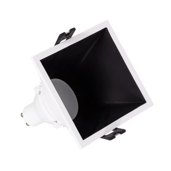 Foco Downlight Cuadrado 45º Gu10 6w Corte 85x85 Mm Bajo Ugr Pc Negro Blanco Cálido No Flicker 3000k