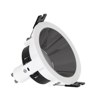 Foco Downlight Cónico Gu10 6w Corte Ø 75 Mm Pc Galvanizado Negro Blanco Frío No Flicker 6500k