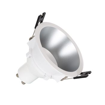 Foco Downlight Cónico Gu10 6w Corte Ø 75 Mm Pc Blanco Cálido  Plata