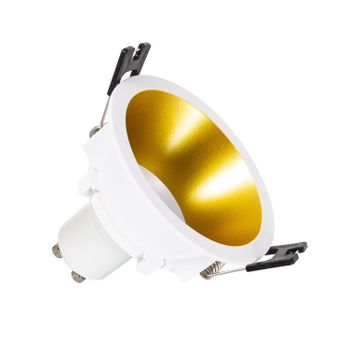 Foco Downlight Cónico Gu10 6w Corte Ø 75 Mm Pc Blanco Cálido  Dorado