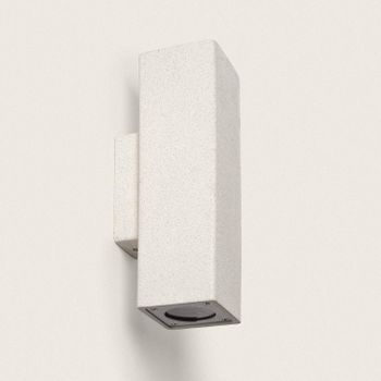 Aplique De Pared Exterior Cemento Iluminación Doble Cara Banjar Square Blanco