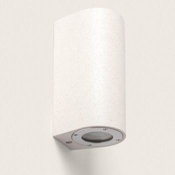 Aplique De Pared Exterior Cemento Iluminación Doble Cara Batu  Blanco