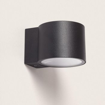 Aplique De Pared Exterior Led 7w Aluminio Kudu Negro Mate