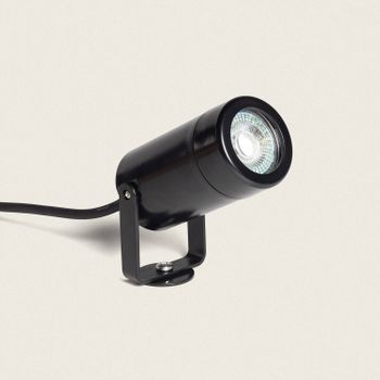 Foco Exterior Led Con Pincho Leaf Para Bombilla Gu10 Negro