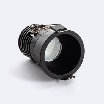 Foco Downlight Led 12w Circular Mini Corte Ø 65 Mm Negro