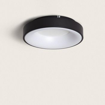 Plafón Led 30w Circular Metal Ø380 Mm Cct Seleccionable Jacob Negro