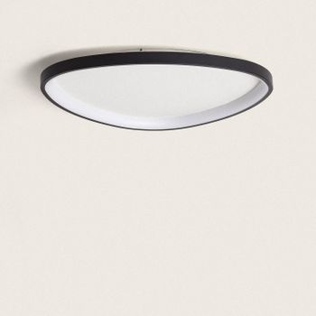 Plafón Led 30w Ovalado Metal Ø600 Mm Cct Seleccionable Owen Negro