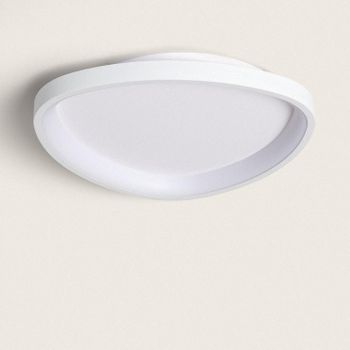 Plafón Led 20w Ovalado Metal Ø420 Mm Cct Seleccionable Owen Blanco