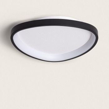 Plafón Led 20w Ovalado Metal Ø420 Mm Cct Seleccionable Owen Negro