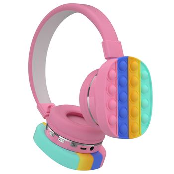 Auriculares Inalámbrico  De Diadema Pop It 5.0 10m 3.7v Para Niños Rosa