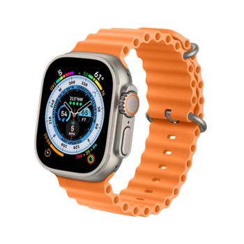 Smartwatch |reloj Inteligente Hd Con Atajos | Pantalla Grande De 49mm | Pantalla De Zafiro | Esfera De Titanio | Carga Inalámbrica | Compatible Android/ios | Notificaciones | Monitoreo De Salud | Reproductor De Música Y Cámara Bluetooth|naranja