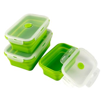 Set De Recipientes De Silicona Con Tapa Klack®