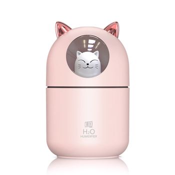 Humidificador De Gato Con Luz De Noche Rosa