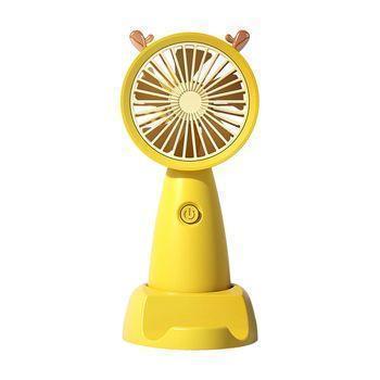 Mini Ventilador Con Soporte Para Móvil Amarillo