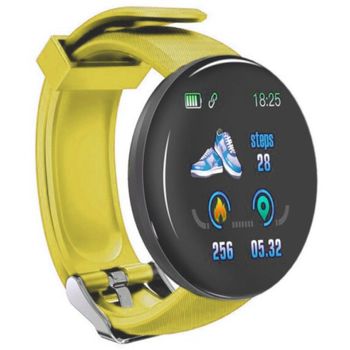 Reloj Smartwatch Klack Kd18 Con Pantalla Tft De 1.3", Frecuencia Cardíaca, Presión Arterial Y Notificaciones Amarillo