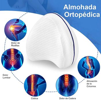 ComfiLife - Almohada para piernas, rodillas, parte inferior de la espalda.  Almohada de media luna de espuma viscoelástica. Almohada semienrollable