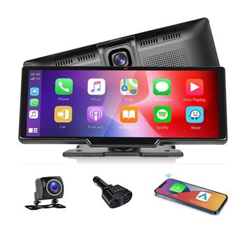 Radio Para Coche | Receptor Multimedia | Pantalla Tactil Inalámbrica Klack Compatible Apple Carplay Y Android Auto, 9.3 Pulgadas, Radio Reproductor, Cámara De Visión Trasera/delantera, Bluetooth / Fm Radio Transmisor / Vídeo / Siri