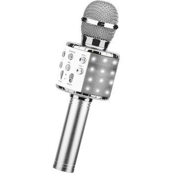 Micrófono Karaoke Bluetooth Klack , 4 En 1 Microfono Inalámbrico Portátil  Para Niños, Musica, Función De Eco, Compatible Con Android, Pc Plata
