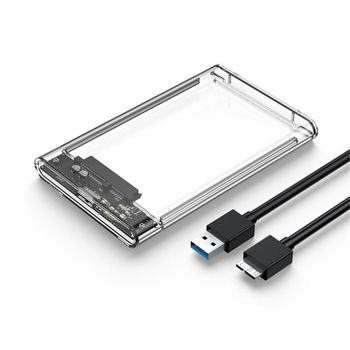 Caja De Disco Duro Transparente Klack, Usb 3.0 A Sata, Hdd Ssd De 2.5 Pulgadas