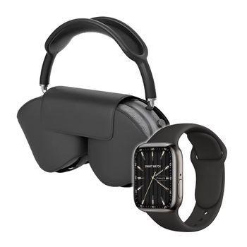 Auriculares Bluetooth De Diadema Y Smartwatch Klack Watch 9 Max  Klack Pro De Luxe - Negro/negro