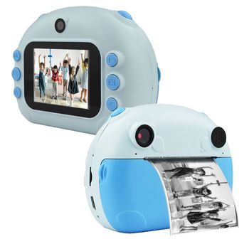 Cámara De Impresión Instantánea Klack Para Niños, Cámara De Video Digital 1080p Hd, Juguete Para Niños Para Imprimir Fotos Directamente - Azul