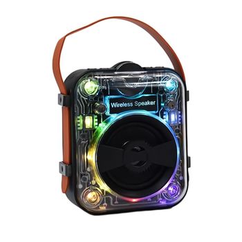 Altavoz Bluetooth Portátil Transparente Klack Mecha Rgb - Negro