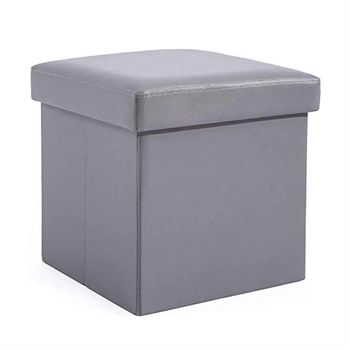 Puff Otomano Klack Plegable, Caja De Almacenamiento, Medidas De 38x38x38 Cm - Gris