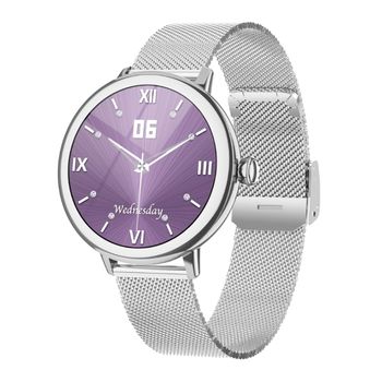 Smartwatch Klack Para Mujer De Lujo, Pantalla Amoled, Llamadas Bluetooth, Notificaciones, 100 Modos Deportivos, Monitor De Salud - Plata