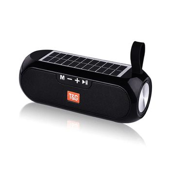 Altavoz Bluetooth Estéreo Klack Tg-182 Inalámbrico, Con Carga Solar, Resistente Al Agua, Aux, Radio Fm