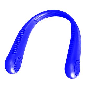 Ventilador Portátil De Cuello Klack De Doble Cabeza, Ventilador Manos Libres Recargable Por Usb - Azul