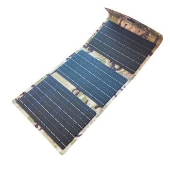 Panel Solar Plegable Klack De 18w Con Batería Incorporada De 10000 Mhz. 2 Salidas Usb (1a Y 2.1a) Y 1 Entrada Tipo C